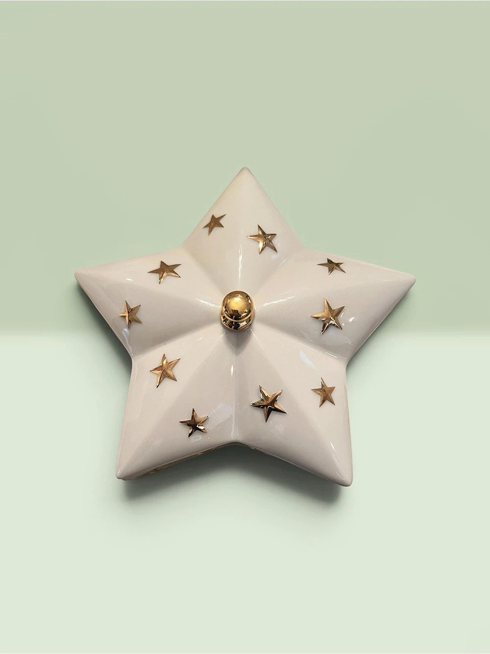Lenox Star Dish with Lid in White & Gold
